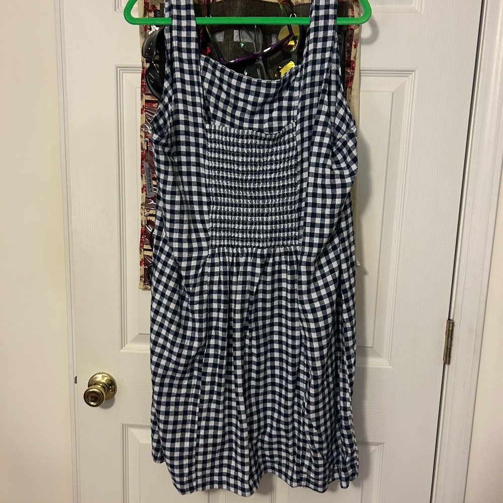BNWT Old Navy Size XXL Navy and White Gingham Dress - Picture 3 of 3